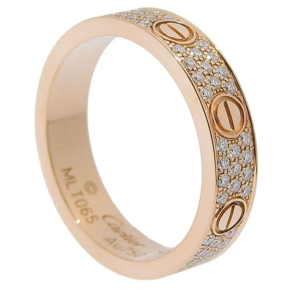 Cartier Mini Love Ring Au750 Diamond Ring Size 8